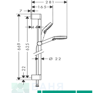 Hansgrohe Crometta Vario 26532400 хром и бяло-Душ Комплект