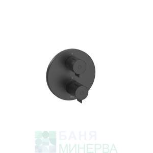 ROCA Т-500 ЧЕРЕН МАТ КОМПЛЕКТ ЗА ВГРАЖДАНЕ С ТЕРМОСТАТ И КРЪГЛА ПИТА 250