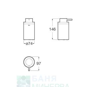 ROCA A817589C40 ДОЗАТОР ЗА ТЕЧЕН САПУН HOTELS 2.0 ЧЕРЕН МАТ
