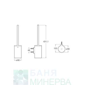 ROCA Hotels 2.0 A817587C40 стенна четка за тоалетна черен мат