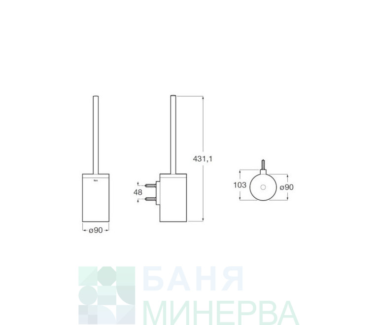ROCA Hotels 2.0 A817587C40 стенна четка за тоалетна черен мат - Image 2