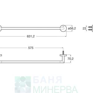 ROCA Hotels 2.0  A817574C40 Окачалка за кърпи черен мат 60 сm