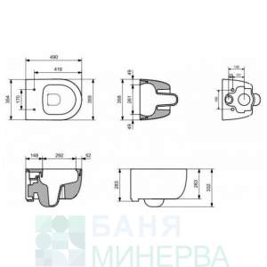 Bocchi Tondo Rimless Сьомга мат Конзолна тоалетна