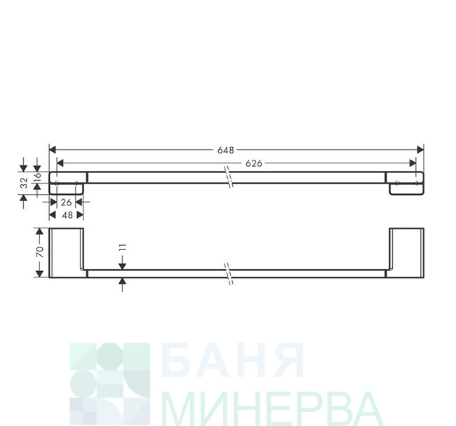 HANSGROHE ADDSTORIS Хавлийник 64.8 см. черен мат 41747670 - Image 2