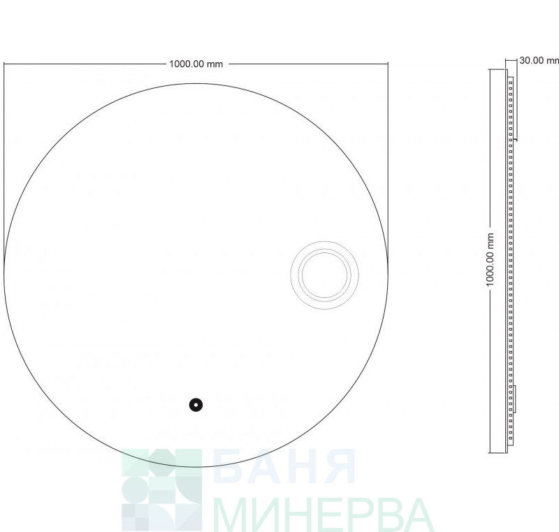ICL 1807 Огледала с вградено осветление 100 см Inter Ceramic - Image 2