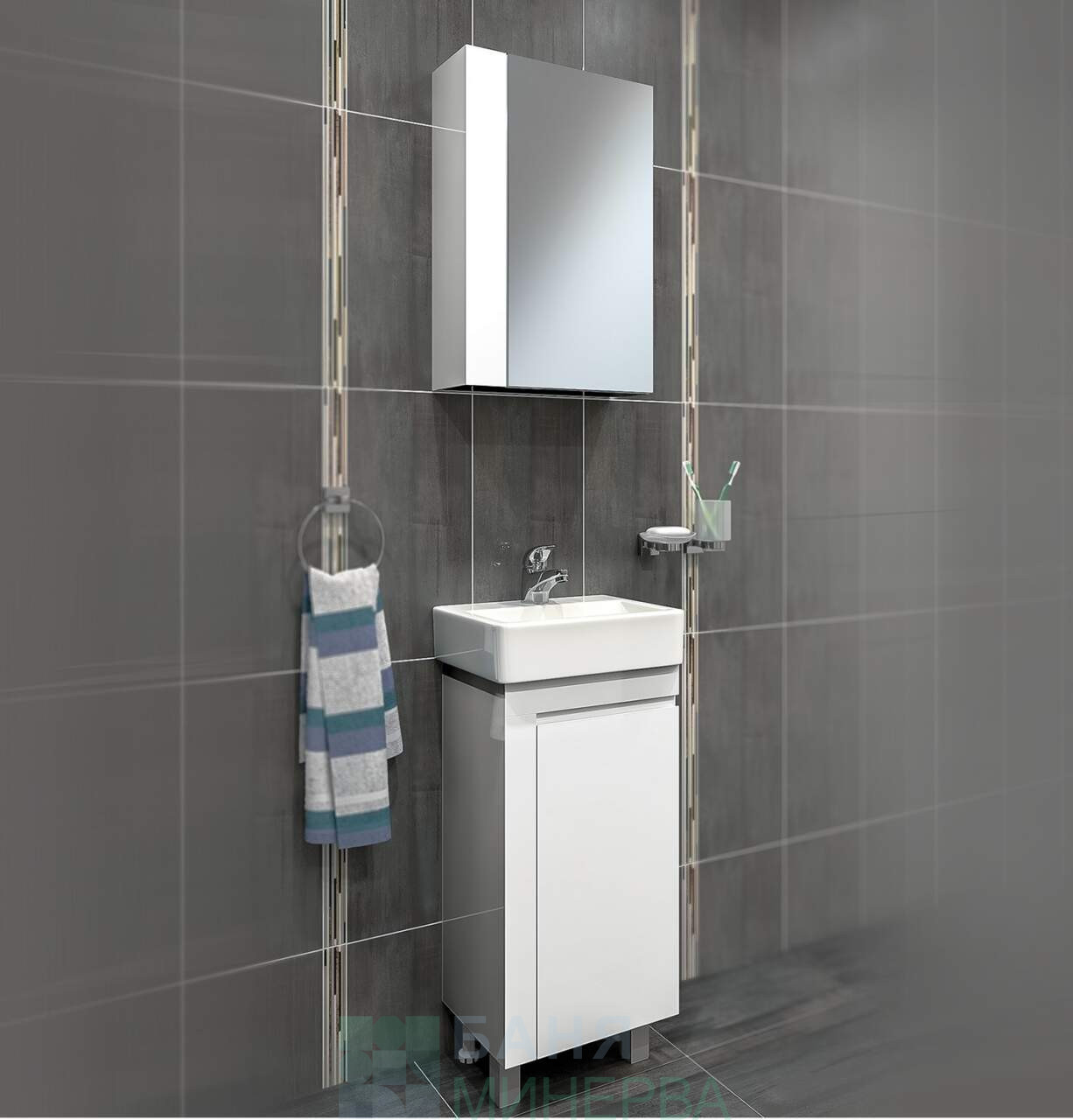 Вега 38 см Triano Долен шкаф за баня - Image 4