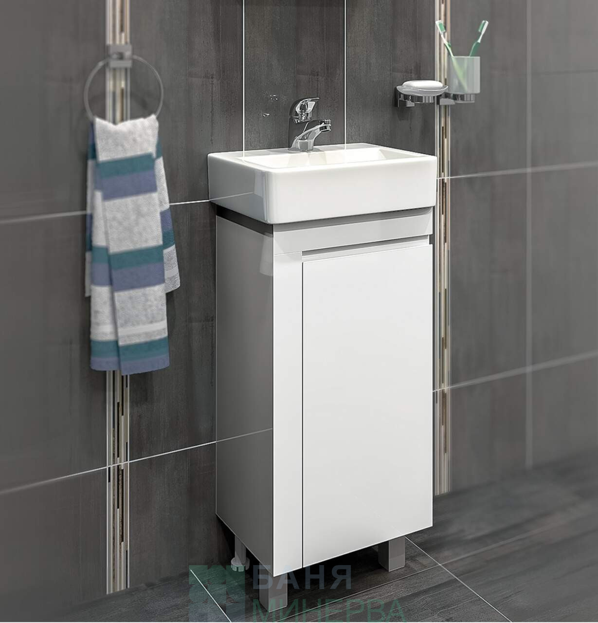 Вега 38 см Triano Долен шкаф за баня - Image 6