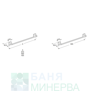 ROCA CUBICA A816823001 Пръчка за хавлия 60 см