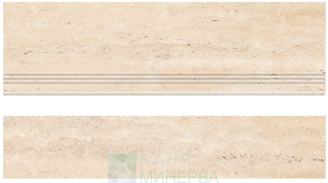 Travertino Beige Rustic Matt Стъпало+чело 56010466+56010473 - Image 2