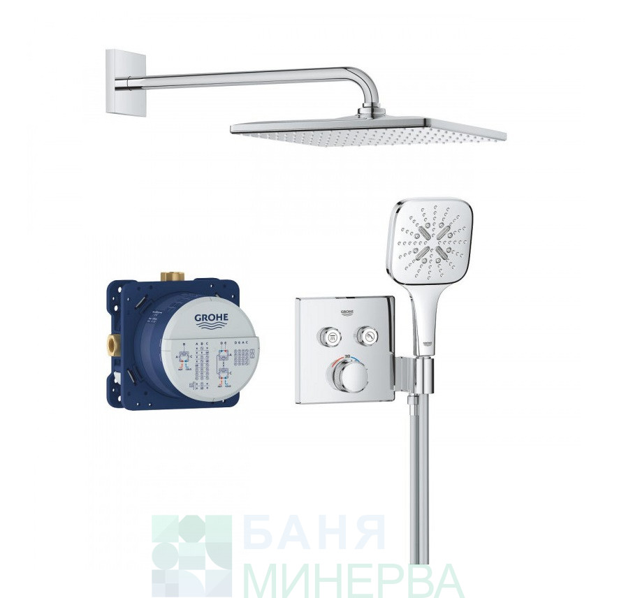 ДУШ СИСТЕМА С 2 ИЗВОДА GROHTHERM SMARTCONTROL CUBE 34865000