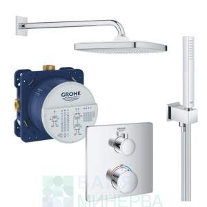 GROHE КОМПЛЕКТ ЗА БАНЯ С ТЕРМОСТАТЕН СМЕСИТЕЛ Grohtherm 1000