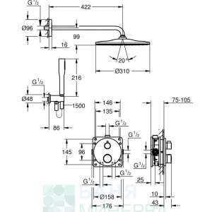 GROHE Душ система за вграждане GROHTHERM RAINSHOWER MONO 310 34869000