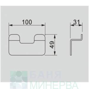 ICA 5553-2B ЕЛИНОР BLACK Двойна закачалка Аксесоар за баня