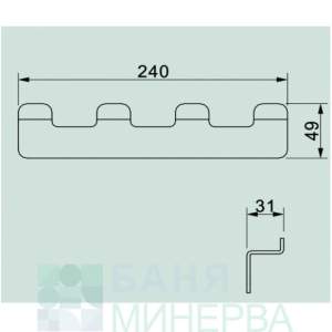 ICA 5553-4B ЕЛИНОР BLACK Четворна закачалка Аксесоар за баня