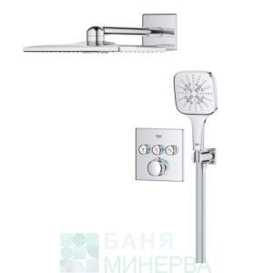 GROHE 34864000 GROHTHERM SMARTCONTROL CUBE ДУШ СИСТЕМА С 3 ИЗВОДА