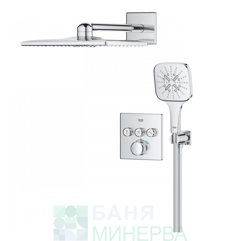 GROHE 34864000 GROHTHERM SMARTCONTROL CUBE ДУШ СИСТЕМА С 3 ИЗВОДА - Image 2