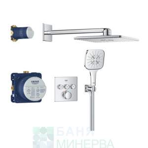 GROHE 34864000 GROHTHERM SMARTCONTROL CUBE ДУШ СИСТЕМА С 3 ИЗВОДА