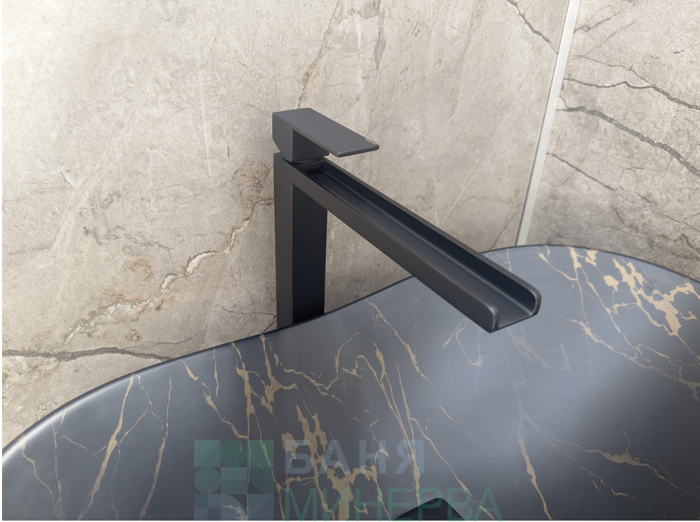 BLANDINI FORZA L BLACK Висок черен каскаден смесител - Image 2