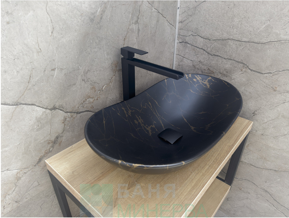 BLANDINI FORZA L BLACK Висок черен каскаден смесител - Image 3