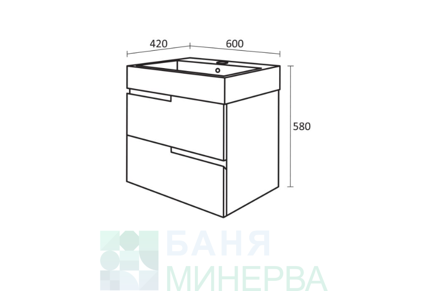 TRIANO Велоче 60 PVC шкаф за баня - Image 4
