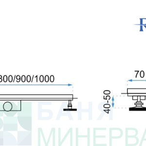 Линеен сифон REA CALANI ЕКО 360 хром за плочка 80 см