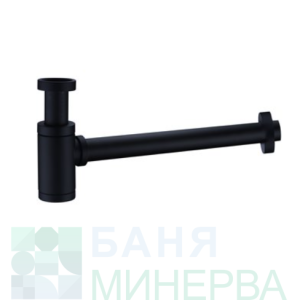 AQG FOSC 400110525 Декоративен овален сифон Черен мат
