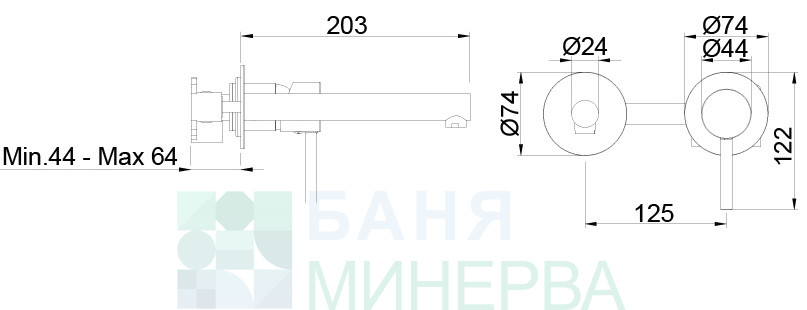 AQG STICK 01STR160NG Едноръкохватков смесител за вграждане Черен мат - Image 2