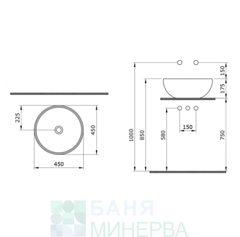 Bocchi Venezia 45 Мивка върху плот 10145 Купа бял гланц - Image 2
