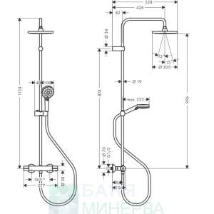 HANSGROHE 26276000 VERNIS BLEND 200 1jet Душ система с термостат