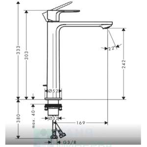 HANSGROHE 72580670 REBRIS S COOL START Смесител за умивалник Висок Черен мат
