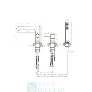LAVEO POLA GOLD BAP G13D Стоящ смесител за вана златен
