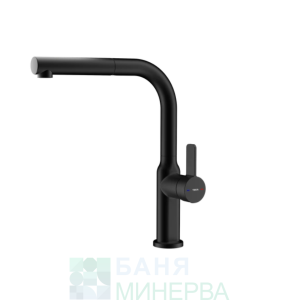 TEKA OVAL 938 Черен Кухненски смесител с Изтеглящ се душ и въртящ се чучур