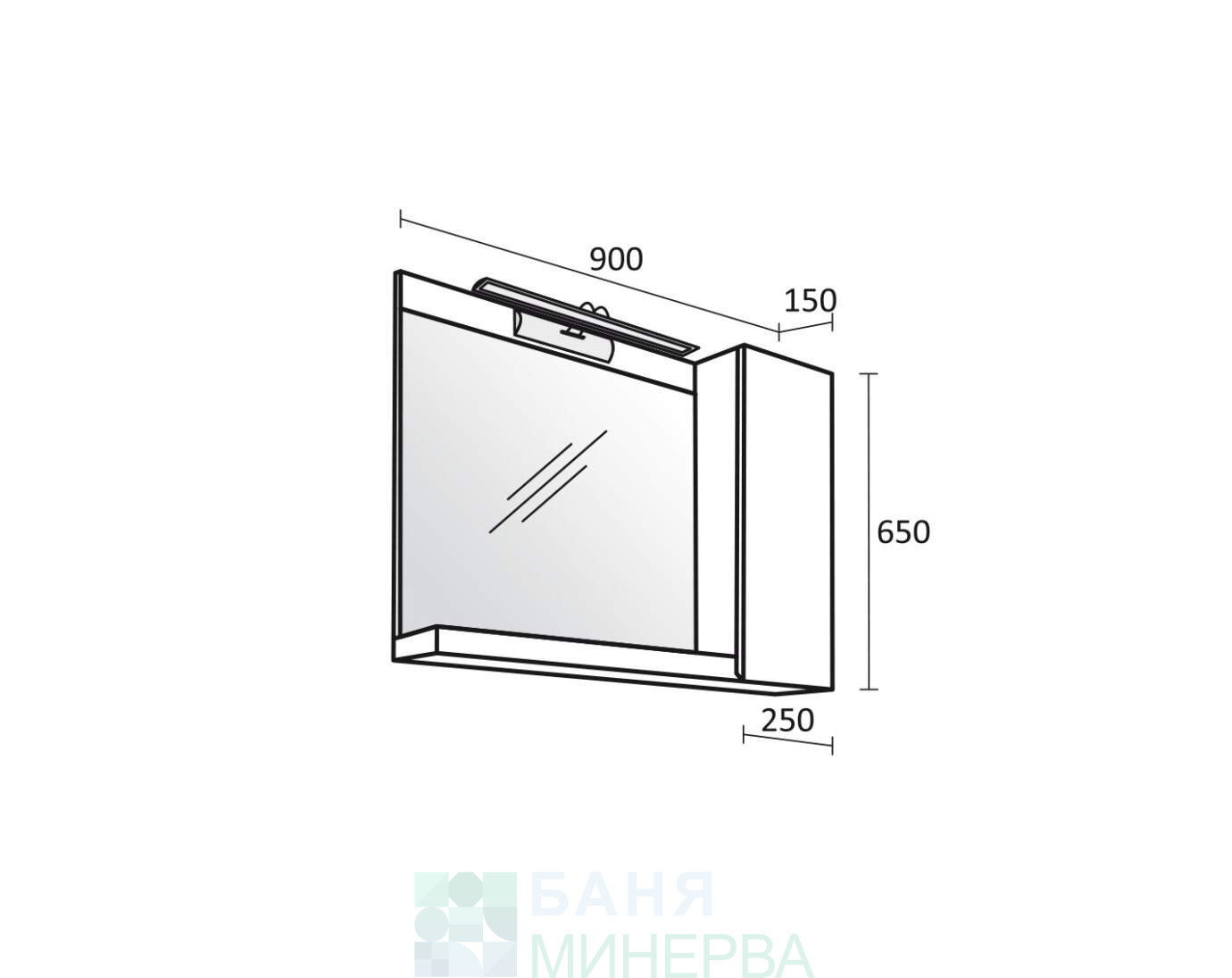 TRIANO Степик 90 Горен шкаф за баня - Image 3