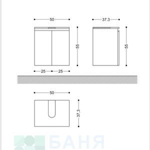 БЕТИ/ИРА 50 VISOTA PVC Долен шкаф за баня за мивка купа