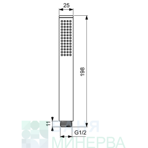 Ръчен душ Метален Archimodule Stick слушалка черен мат BC774XG