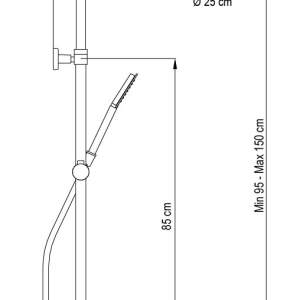 AQG Wind Blue RO 20WBR250LB02 Хром Душ колона с термостат и чучур