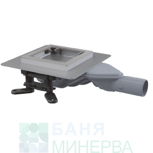 ALCADRAIN APV110 Подов сифон 130-130 без решетка височина 55мм и борд от неръждаема стомана