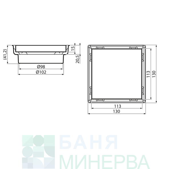 ALCADRAIN APVN0100 Решетка за подов сифон за плочка - Image 2