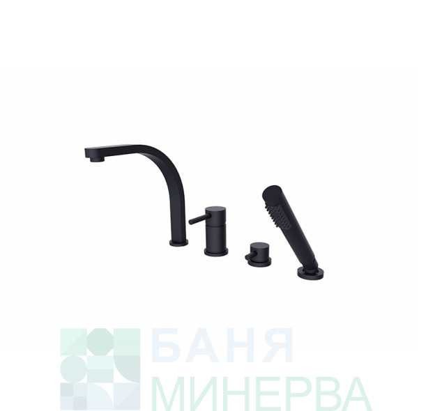 BESCO DECCO BW-D4-CZ Смесител за Вана-Борд 4 отвора Черен мат