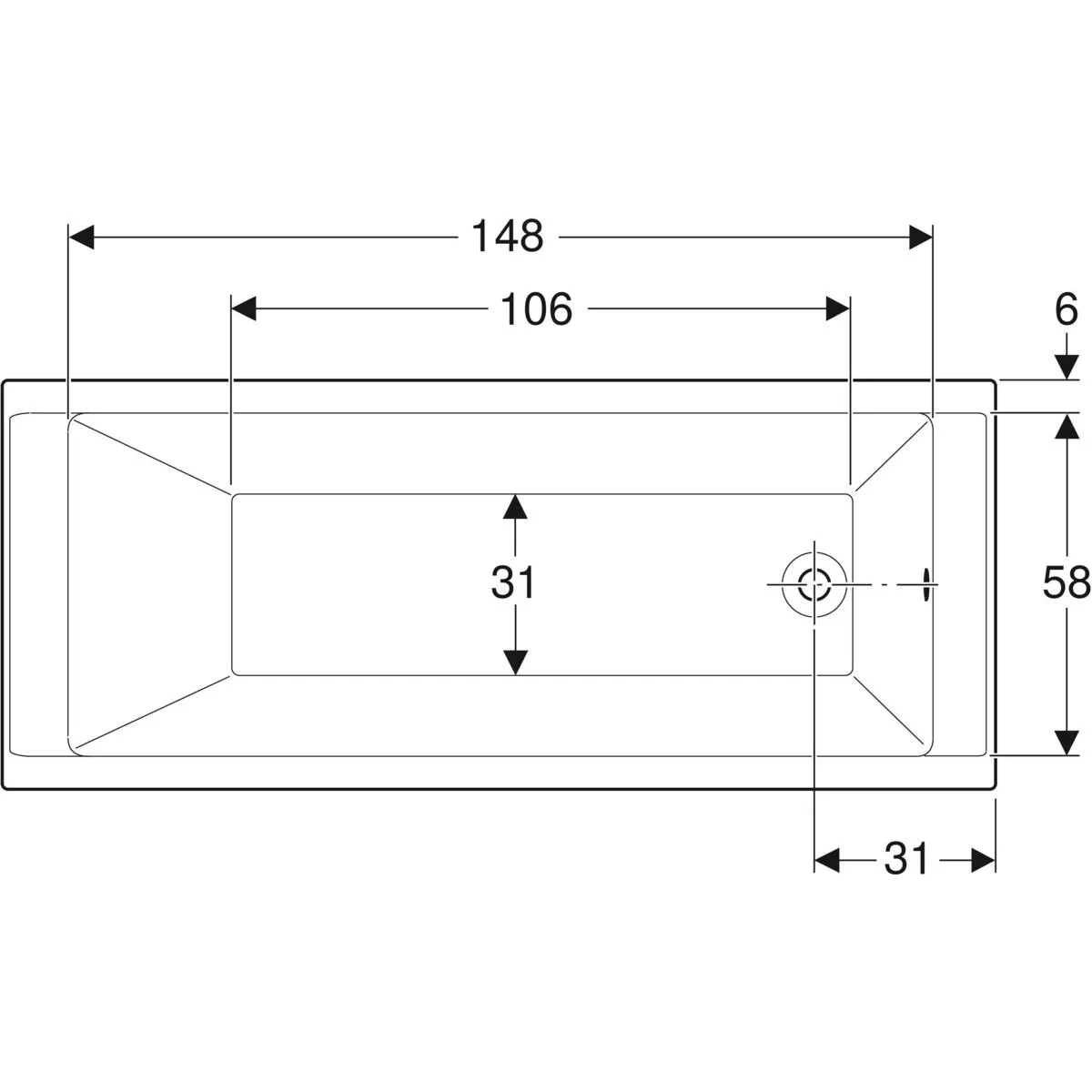 GEBERIT SUPERO Вана 170-70 с крака 554.102.01.1 - Image 2