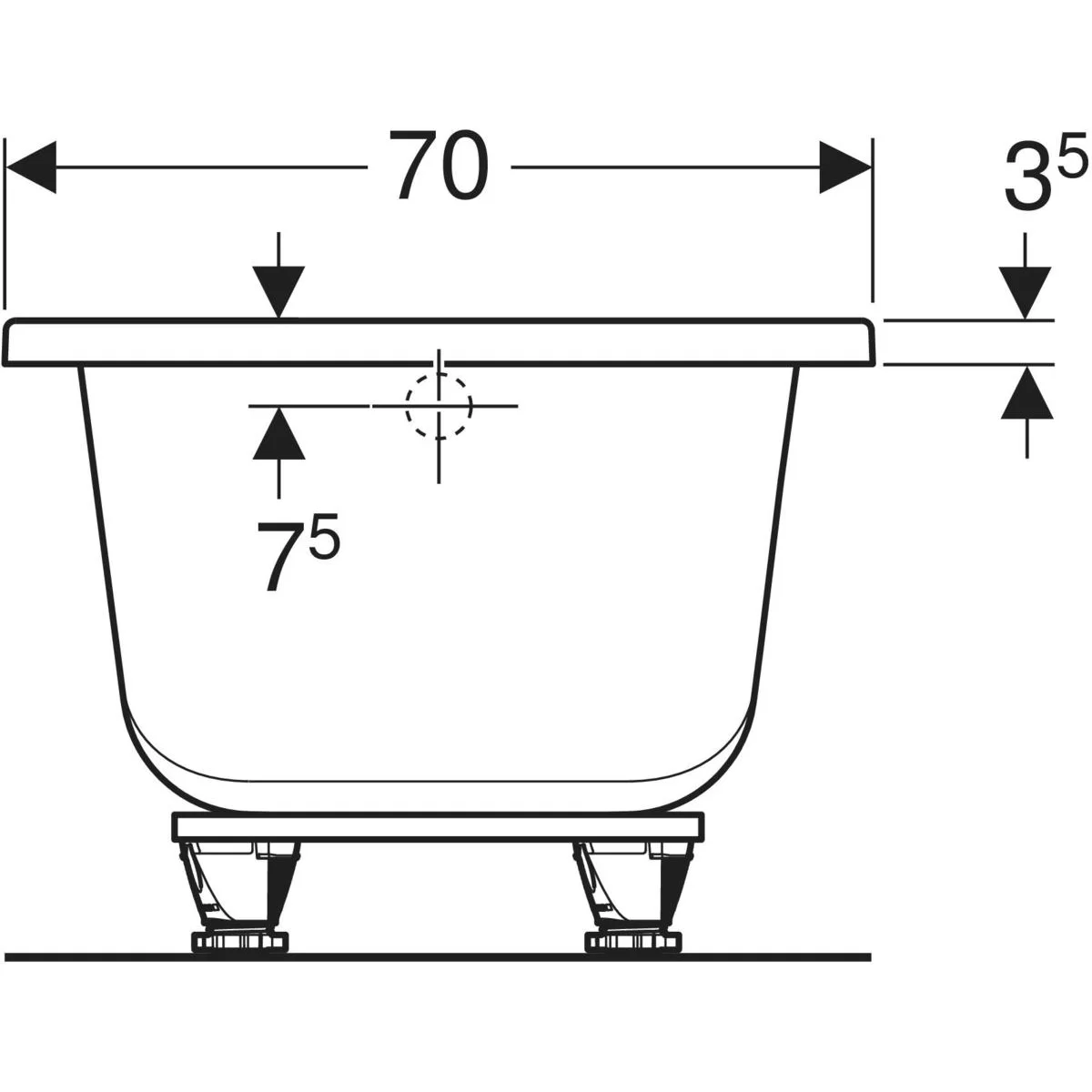 GEBERIT SUPERO Вана 170-70 с крака 554.102.01.1 - Image 3