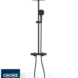GROHE 266892431 TEMPESTA CUBE 250 Matte Black Душ система с термостатен смесител Черен мат
