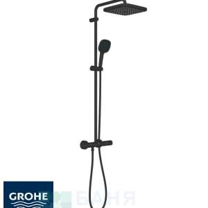 GROHE 266892431 TEMPESTA CUBE 250 Matte Black Душ система с термостатен смесител Черен мат