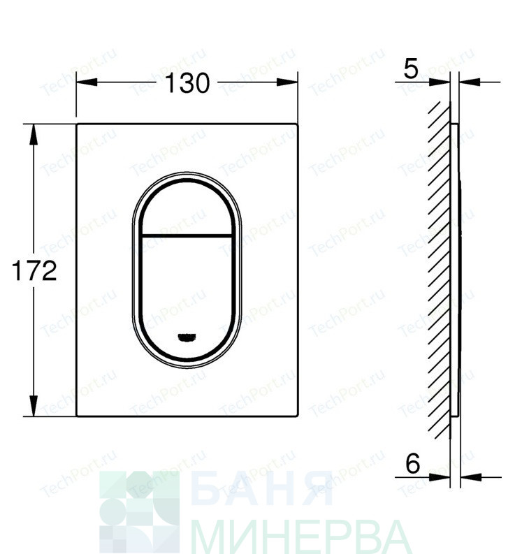 GROHE 37624AL0 ARENA COSMOPOLITAN S Бутон за структура за WC цвят brushed hard graphite - Image 2