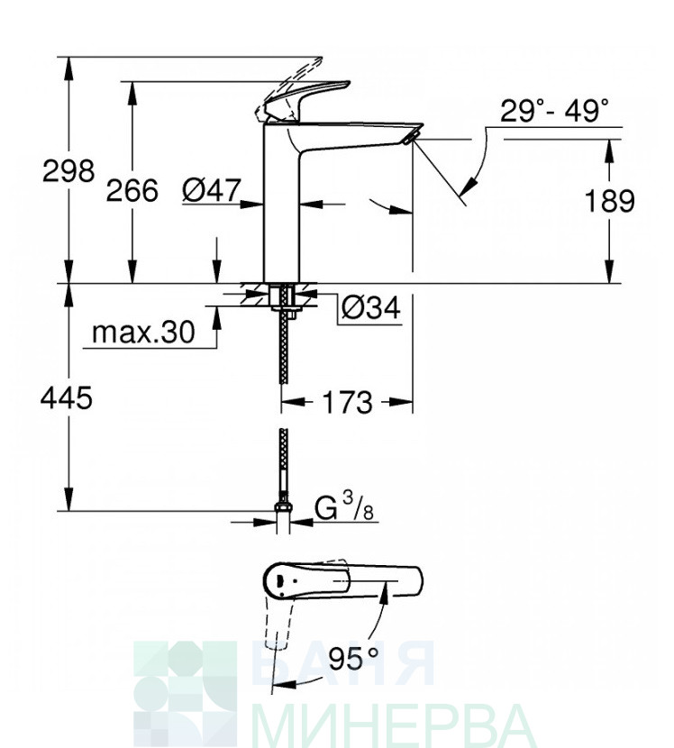 GROHE EUROSMART New 2397122433 Смесител Черен мат за умивалник XL Размер - Image 2