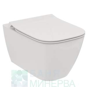 Ideal Standard Т533001 IS I.lIFE B КОМПЛЕКТ T461401 IS I.lIFE B Конзолна тоалетна чиния без ринг RimLS+Т500301 седалка ултра тънка с плавно затваряне