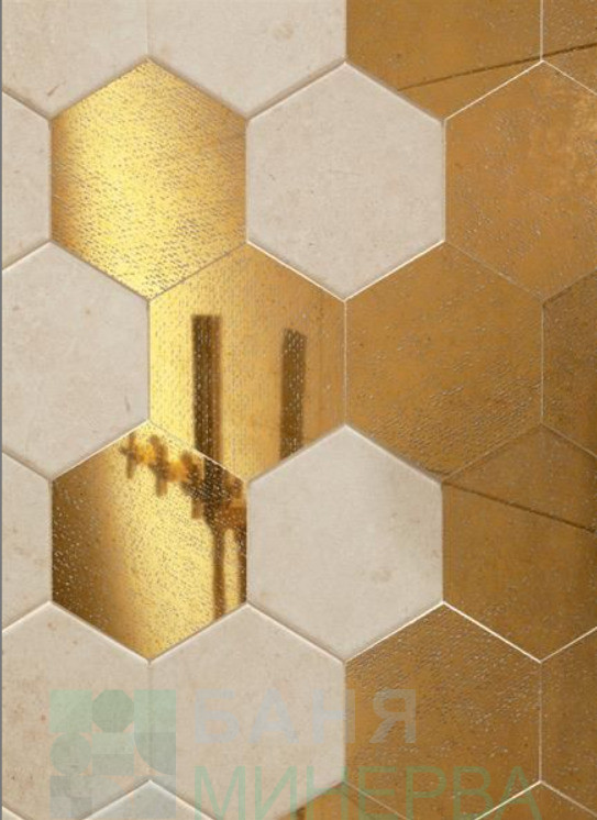 Bihara Gold Hexa Decor 11-12.5 плочка фаянс - Image 2