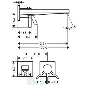 HANSGROHE 73351700  TECTURIS S 110 EcoSmart+ Стенен смесител за умивалник бял мат