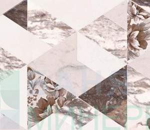 MARBLE VIOLA Geometric 3405 Бордо Декор 24.4/74.4 см