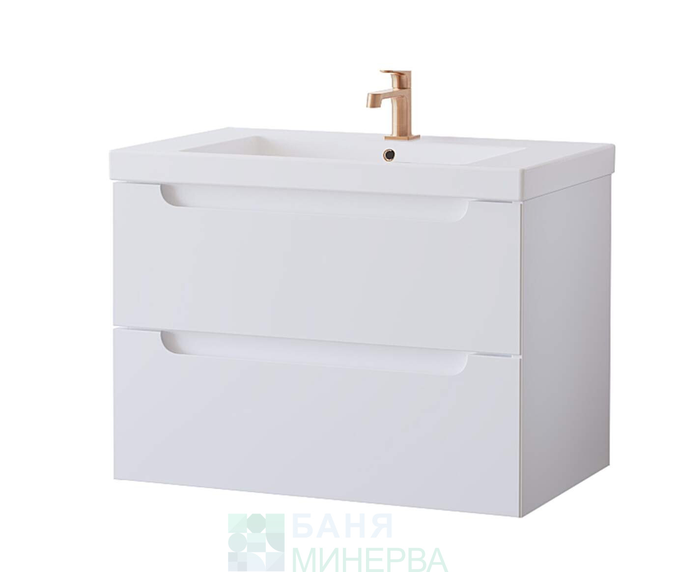 ATRIA 80 см Шкаф за баня с 2 бр чекмеджета с мивка THE GAP ROCA